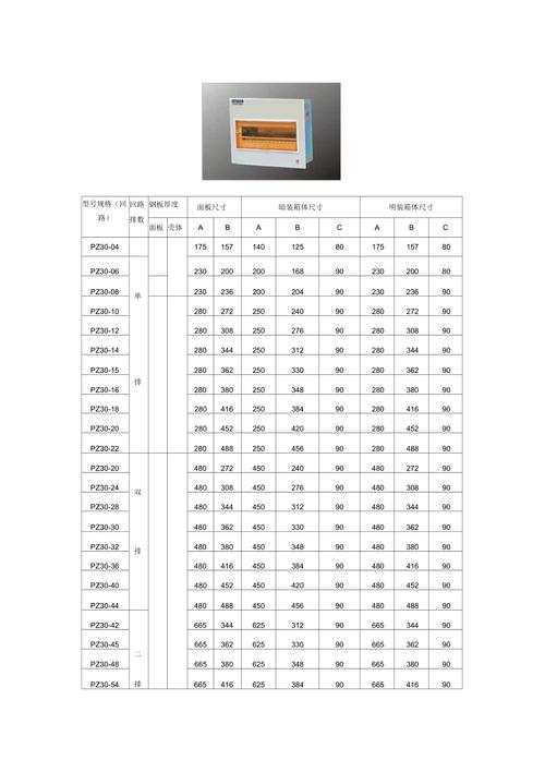 温州低压配电箱型号规格